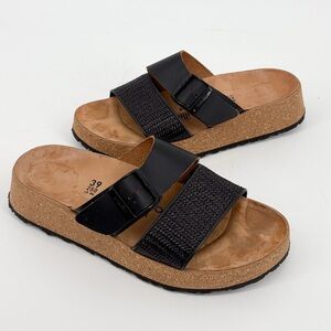 Pappillio by Birkenstock Women’s Amina Textured Black Slide Sandals Size 39